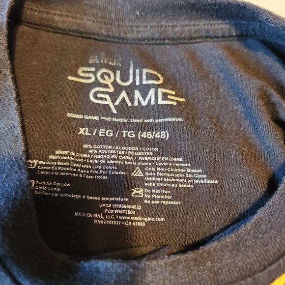 Squid Game Graphic SS T-Shirt Blk. T-Shirt XL {46/48} Runs Small - Picture 3 of 3